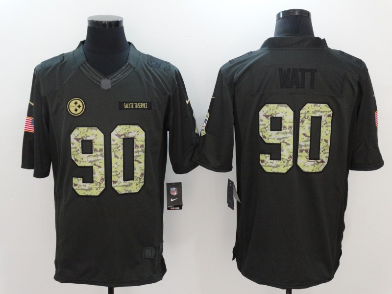 Steelers 90 T.J. Watt Anthracite Salute to Service Limited Jersey