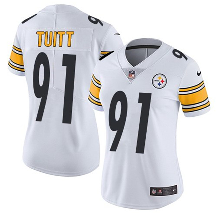  Steelers 91 Stephon Tuitt White Women Vapor Untouchable Limited Jersey