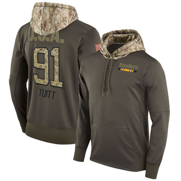 Steers 91 Stephon Tuitt Olive Salute To Service Pullover Hoodie