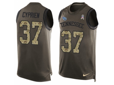 Tennessee Titans 37 Johnathan Cyprien Limited Green Salute to Service Tank Top NFL Jersey