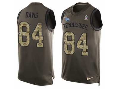 Tennessee Titans 84 Corey Davis Limited Green Salute to Service Tank Top NFL Jersey