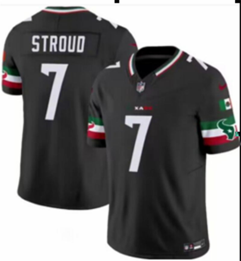 Nike Texans 7 Stroud  Black  Mexico Vapor Untouchable Limited Jersey
