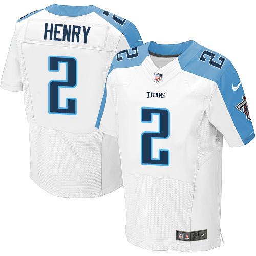 Titans 2 Derrick Henry White Men Stitched NFL Elite Jersey