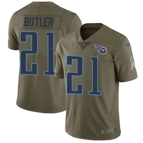 Titans 21 Malcolm Butler Olive Salute To Service Limited Jersey