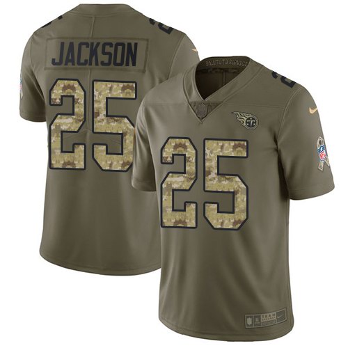 Titans 25 Adoree' Jackson Olive Camo Salute To Service Limited Jersey