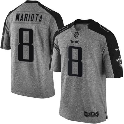 Titans 8 Marcus Mariota Gray Men Stitched NFL Limited Gridiron Gray Jersey