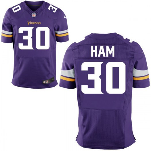 Vikings 30 C.J. Ham Purple Elite Jersey
