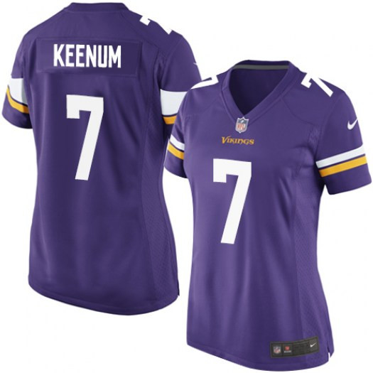 Vikings 7 Case Keenum Purple Women Game Jersey