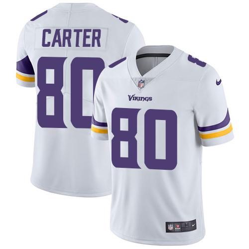 Vikings 80 Cris Carter White Vapor Untouchable Limited Jersey