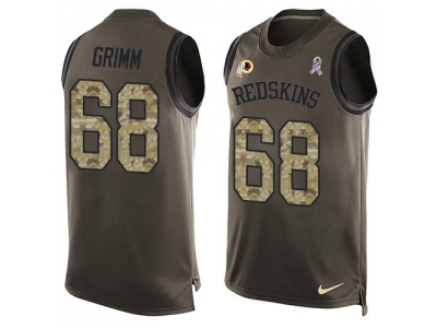 Washington Redskins 68 Russ Grimm Green Men Stitched NFL Limited Salute To Service Tank Top Jersey