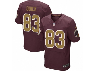 Washington Redskins 83 Brian Quick Elite Burgundy Red Gold Number Alternate 80TH Anniversary NFL Jersey