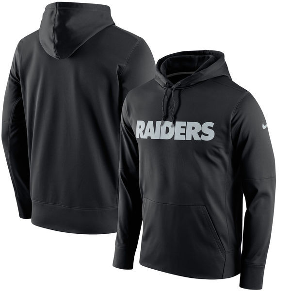 Oakland Raiders Circuit Wordmark Essential Performance Pullover Hoodie Black
