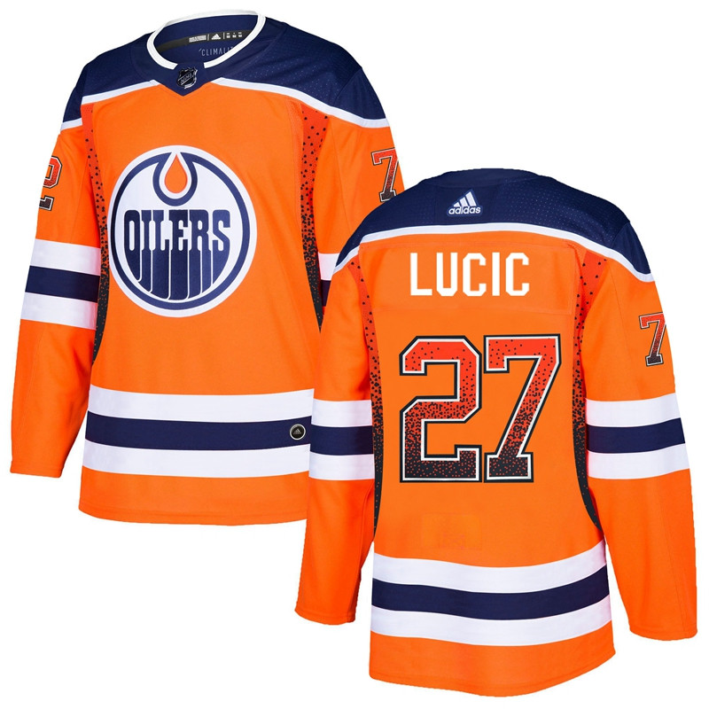 Oilers 27 Milan Lucic Orange Drift Fashion Jersey