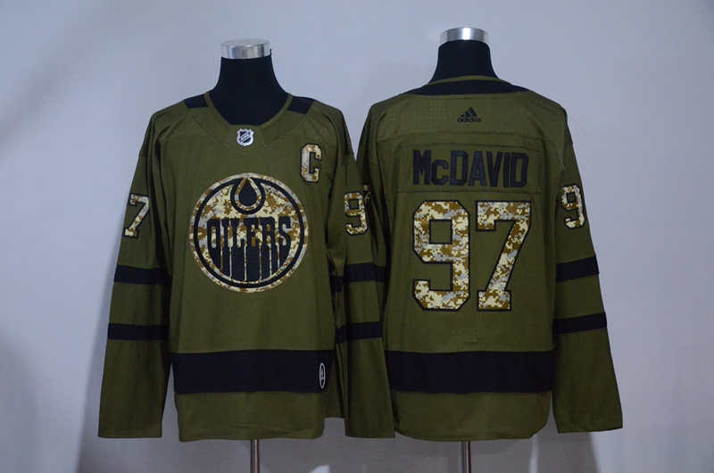 Oilers 97 Connor McDavid Olive Green Jersey