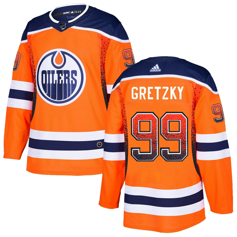 Oilers 99 Wayne Gretzky Orange Drift Fashion Jersey