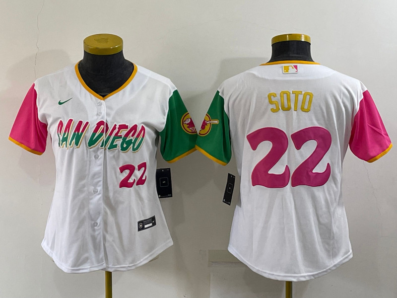 Padres 22 Juan Soto White Women Nike 2022 City Connect Cool Base Jerseys
