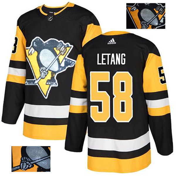 Penguins 58 Kris Letang Black Glittery Edition Jersey