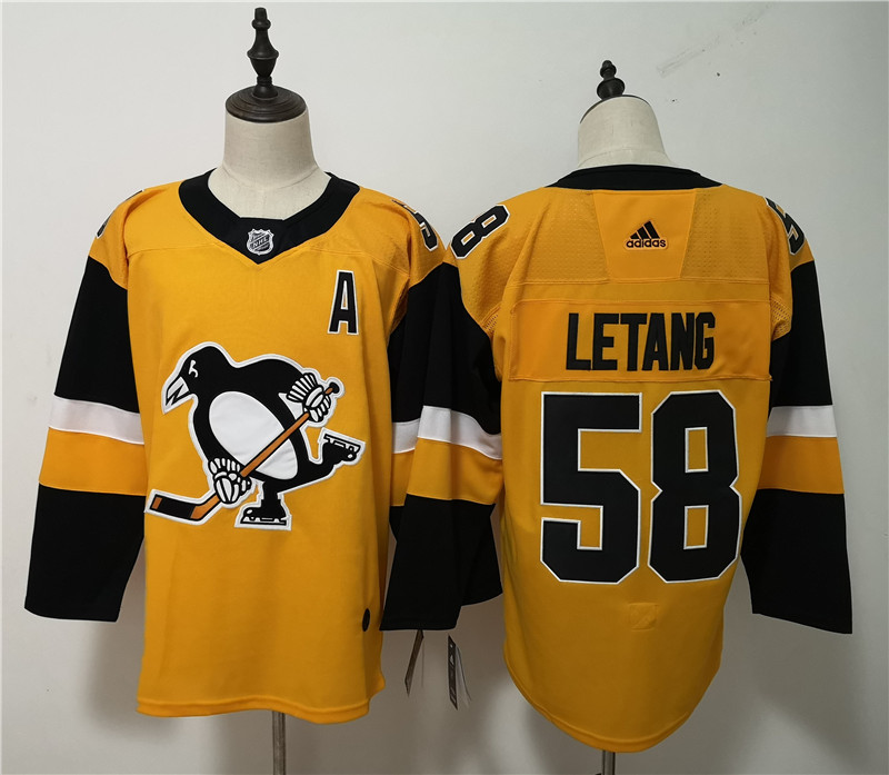 Penguins 58 Kris Letang Gold Alternate Jersey