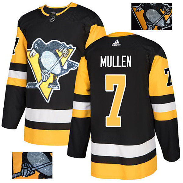 Penguins 7 Joe Mullen Black Glittery Edition Jersey