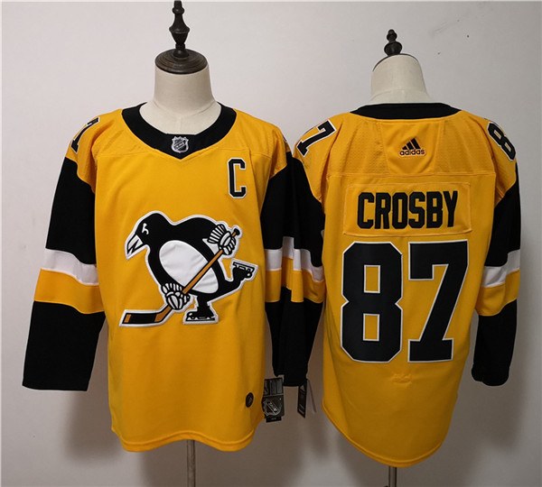 Penguins 87 Sidney Crosby Gold Alternate Jersey