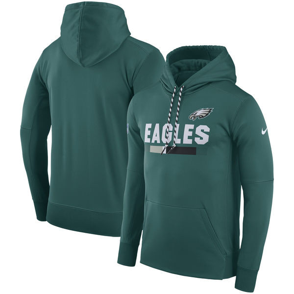 Philadelphia Eagles Team Name Performance Pullover Hoodie Midnight Green