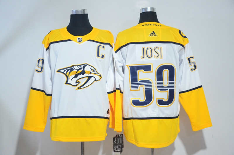 Predators 59 Roman Josi White Jersey