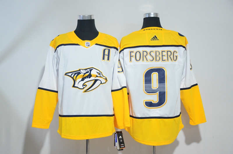 Predators 9 Filip Forsberg White Jersey