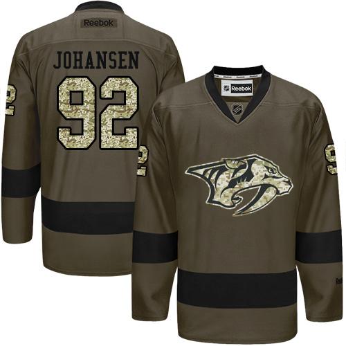 Predators 92 Ryan Johansen Green Salute to Service Stitched NHL Jersey