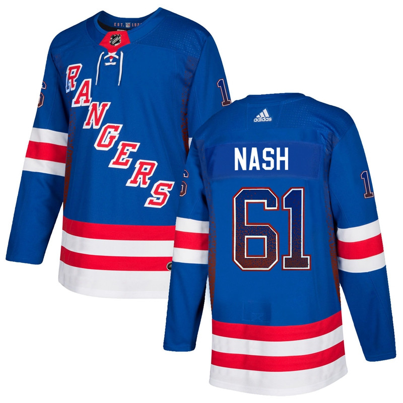Rangers 61 Rick Nash Blue Drift Fashion Jersey