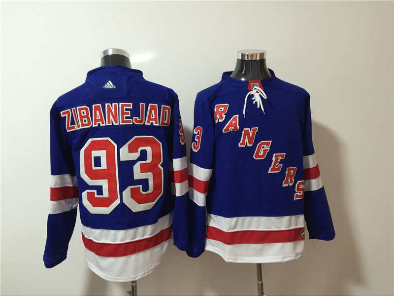Rangers 93 Mika Zibanejad Blue Jersey