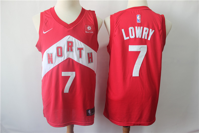 Raptors 7 Kyle Lowry Red 2018 19 Earned Edition Swingman Jersey