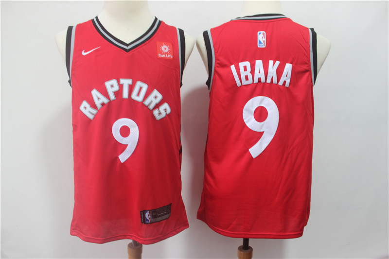 Raptors 9 Serge Ibaka Red Swingman Jersey