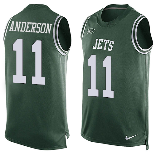 Robby Anderson Men's Limited Green Jersey  NFL New York Jets Player Name & Number Tank Top #11