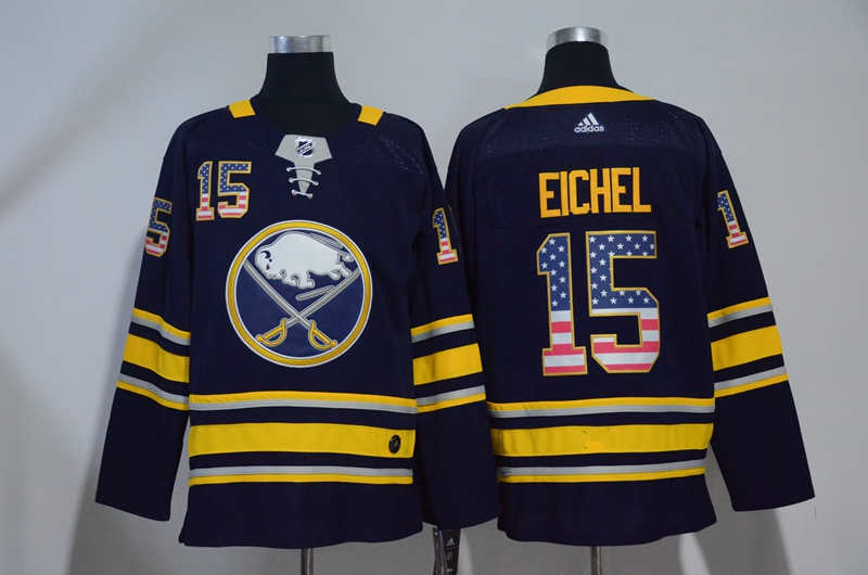 Sabres 15 Jack Eichel Navy USA Flag Jersey