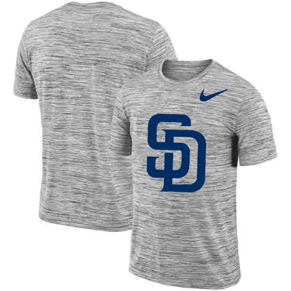 San Diego Padres Heathered Black Sideline Legend Velocity Travel Performance T Shirt