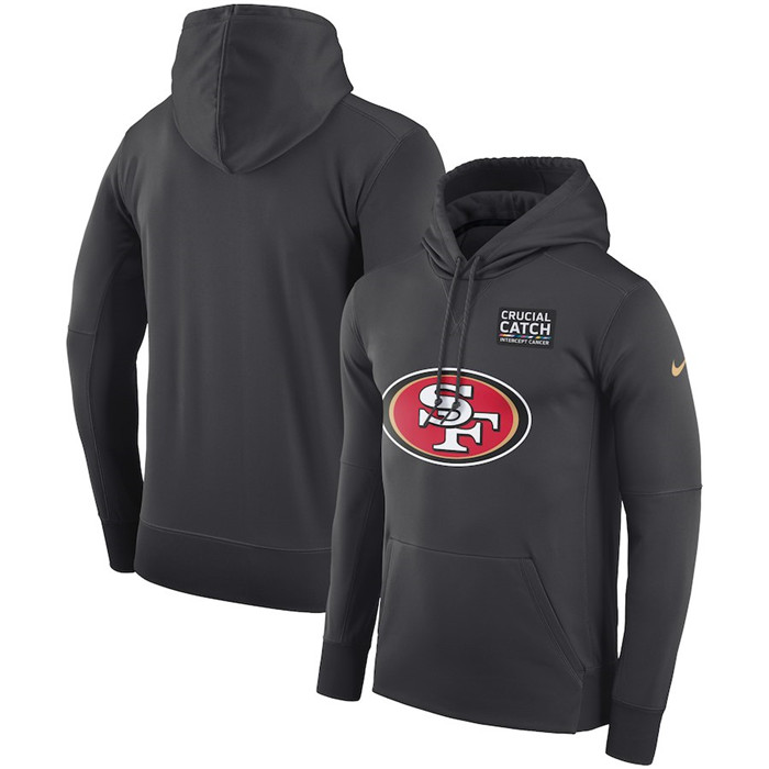 San Francisco 49ers Anthracite Crucial Catch Performance Hoodie