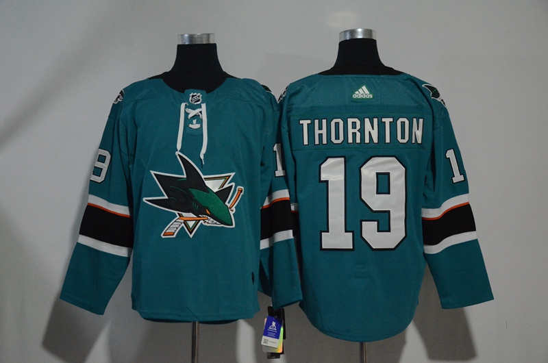 Sharks 19 Joe Thornton Teal Jersey