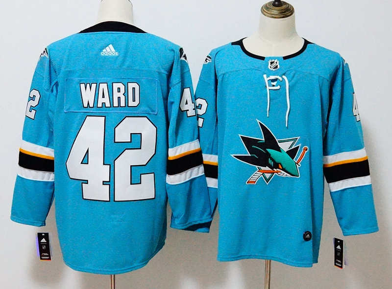 Sharks 42 Joel Ward Teal Jersey
