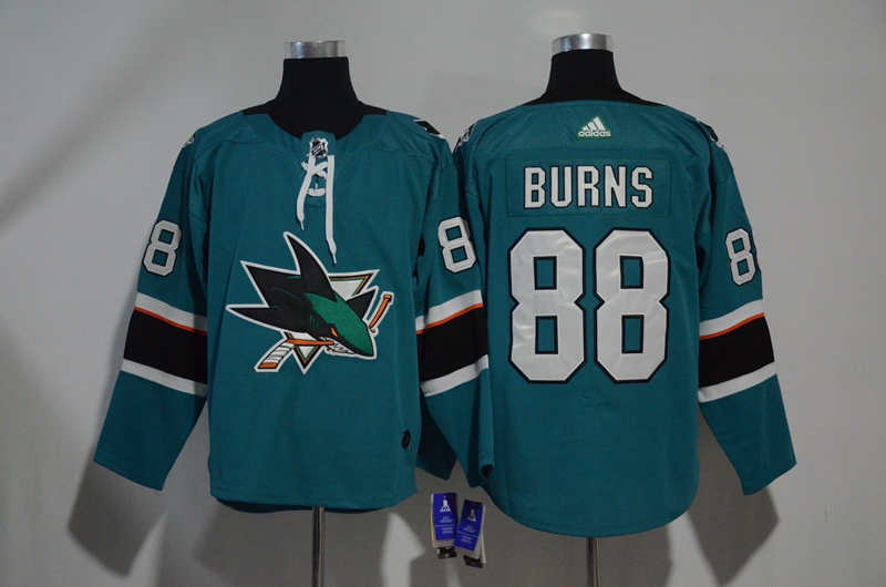 Sharks 88 Brent Burns Teal Jersey