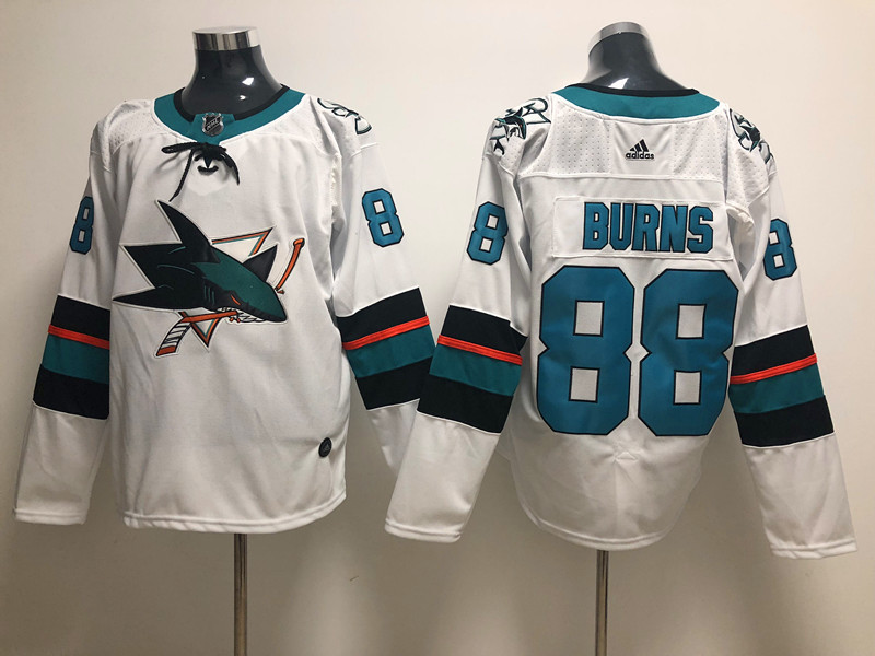 Sharks 88 Brent Burns White Jersey