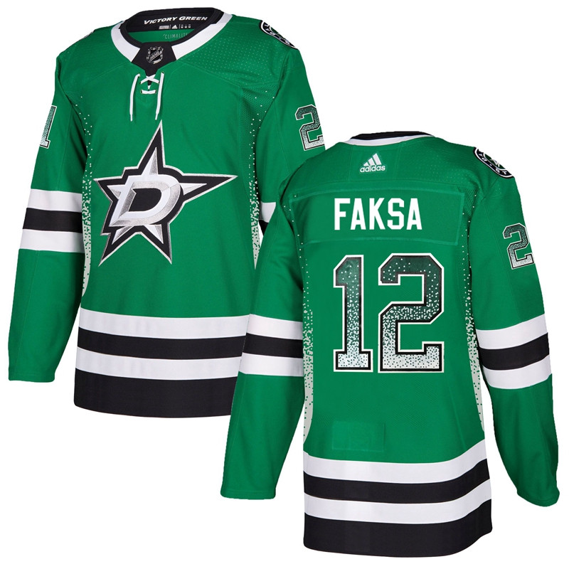 Stars 12 Radek Faksa Green Drift Fashion Jersey
