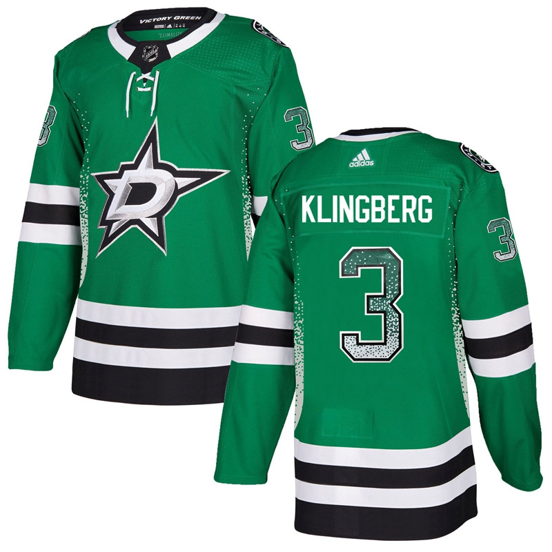 Stars 3 John Klingberg Green Drift Fashion Jersey