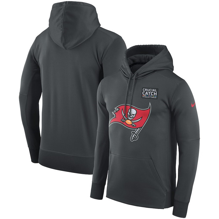 Tampa Bay Buccaneers Anthracite Crucial Catch Performance Hoodie