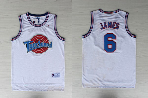 Tune Squad jersey LeBron James 6 Tune Squad Space Jam Movie WhiteJersey