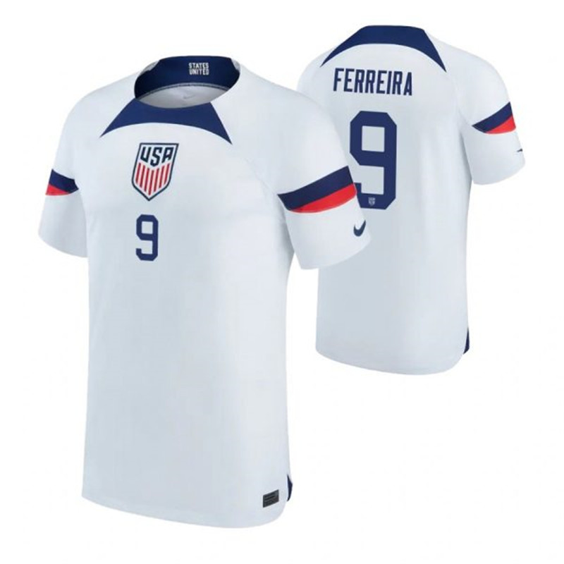 USA 9 FERREIRA Home 2022 FIFA World Cup Thailand Soccer Jersey
