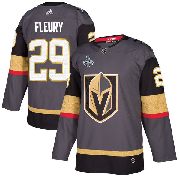 Vegas Golden Knights 29 Marc Andre Fleury Gray 2018 Stanley Cup Final Bound Jersey