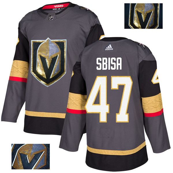 Vegas Golden Knights 47 Luca Sbisa Gray With Special Glittery Logo Jersey