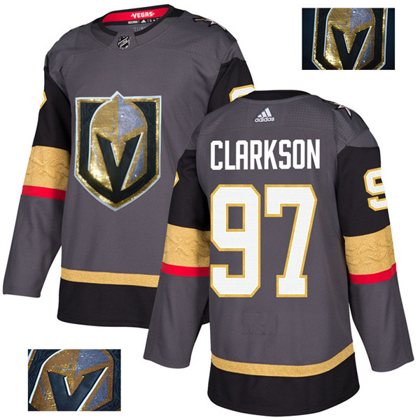 Vegas Golden Knights 97 David Clarkson Gray With Special Glittery Logo Jersey