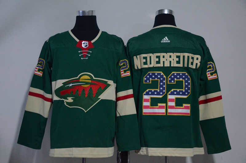 Wild 22 Nino Niederreiter Green USA Flag Jersey