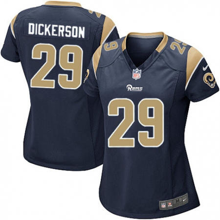 WoMen Los Angeles Rams 29 Eric Dickerson Navy Blue Team Color Stitched NFL Jersey